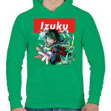 PRINTFASHION Izuku Midoriya - Férfi kapucnis pulóver - Zöld férfi pulóver, kardigán