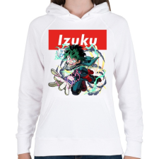 PRINTFASHION Izuku Midoriya - Női kapucnis pulóver - Fehér női pulóver, kardigán
