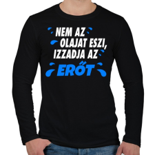 PRINTFASHION Izzadja az erőt - Férfi hosszú ujjú póló - Fekete férfi póló