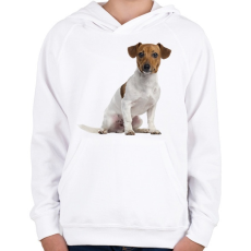 PRINTFASHION Jack Russel kutyás póló - Gyerek kapucnis pulóver - Fehér