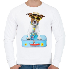 PRINTFASHION Jack Russel póló - Férfi pulóver - Fehér férfi pulóver, kardigán