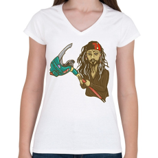 PRINTFASHION Jack S. Fortnite skin - Női V-nyakú póló - Fehér