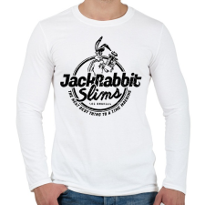 PRINTFASHION Jackrabbit - Férfi hosszú ujjú póló - Fehér férfi póló