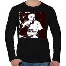 PRINTFASHION Jafi - Férfi hosszú ujjú póló - Fekete férfi pulóver, kardigán