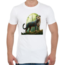 PRINTFASHION Jaguár - Férfi póló - Fehér férfi póló