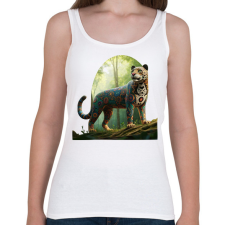 PRINTFASHION Jaguár - Női atléta - Fehér női trikó