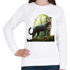 PRINTFASHION Jaguár - Női pulóver - Fehér női pulóver, kardigán