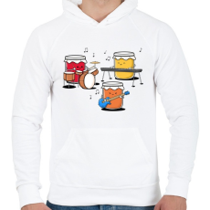 PRINTFASHION Jam session - Férfi kapucnis pulóver - Fehér