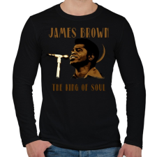 PRINTFASHION JAMES BROWN - Férfi hosszú ujjú póló - Fekete férfi póló