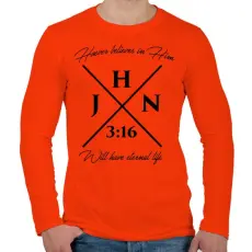 PRINTFASHION János 3:16 - Férfi hosszú ujjú póló - Narancs