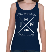 PRINTFASHION János 3:16 - Női atléta - Sötétkék női trikó