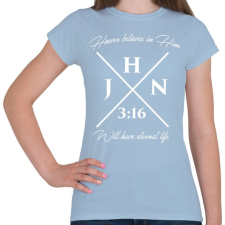 PRINTFASHION János 3:16 - Női póló - Világoskék női póló