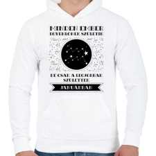 PRINTFASHION Január: Vízöntő - Férfi kapucnis pulóver - Fehér férfi pulóver, kardigán