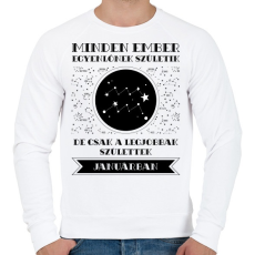 PRINTFASHION Január: Vízöntő - Férfi pulóver - Fehér