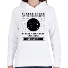 PRINTFASHION Január: Vízöntő - Női kapucnis pulóver - Fehér női pulóver, kardigán