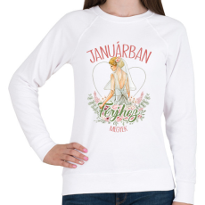 PRINTFASHION Januárban férjhez megyek - Női pulóver - Fehér