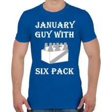 PRINTFASHION Januárban született kockahasú férfi - Férfi póló - Királykék