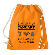 PRINTFASHION Januárban születtem de minden hónapban egészségesen élek - Sportzsák, Tornazsák - Narancssárga tornazsák