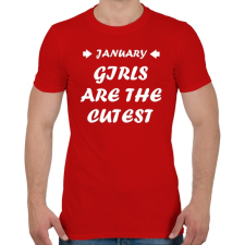 PRINTFASHION Januári csajok a legcukibbak - Férfi póló - Piros férfi póló