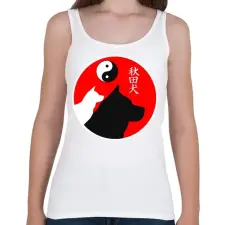 PRINTFASHION Japán Akita - Női atléta - Fehér női trikó