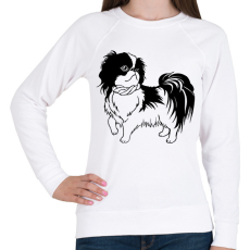 PRINTFASHION Japán Csin - Japanese Chin - Női pulóver - Fehér