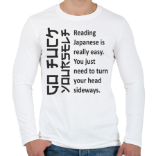 PRINTFASHION Japán - Férfi hosszú ujjú póló - Fehér férfi póló