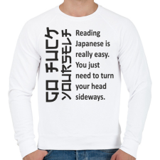 PRINTFASHION Japán - Férfi pulóver - Fehér férfi pulóver, kardigán