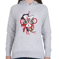 PRINTFASHION Japán maszk - Női kapucnis pulóver - Sport szürke