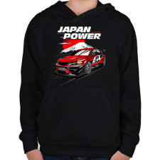 PRINTFASHION Japan Power Racing - Gyerek kapucnis pulóver - Fekete gyerek pulóver, kardigán