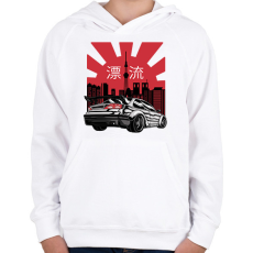 PRINTFASHION Japán sportkocsi - Gyerek kapucnis pulóver - Fehér