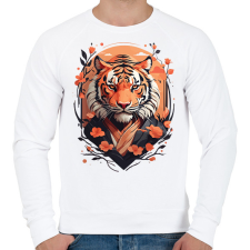 PRINTFASHION Japán tigris - Férfi pulóver - Fehér férfi pulóver, kardigán