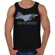 PRINTFASHION Jas-39 gripen - Férfi atléta - Fekete atléta, trikó