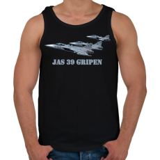 PRINTFASHION Jas-39 gripen - Férfi atléta - Fekete
