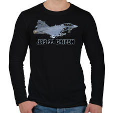 PRINTFASHION Jas-39 gripen - Férfi hosszú ujjú póló - Fekete férfi póló