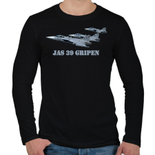 PRINTFASHION Jas-39 gripen - Férfi hosszú ujjú póló - Fekete férfi póló