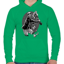 PRINTFASHION Jason gitárral - Férfi kapucnis pulóver - Zöld férfi pulóver, kardigán