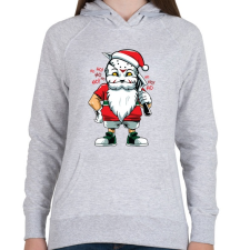 PRINTFASHION Jason mikulás - Női kapucnis pulóver - Sport szürke női pulóver, kardigán