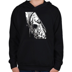 PRINTFASHION Jason Voorhees 3 - Gyerek kapucnis pulóver - Fekete