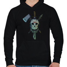PRINTFASHION Jason Voorhees 5 - Férfi kapucnis pulóver - Fekete