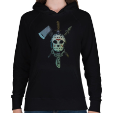PRINTFASHION Jason Voorhees 5 - Női kapucnis pulóver - Fekete