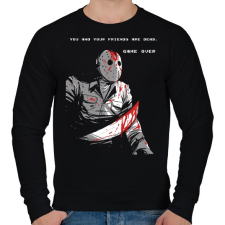 PRINTFASHION Jason Voorhees - Férfi pulóver - Fekete férfi pulóver, kardigán