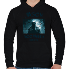 PRINTFASHION Jason Voorhees kék - Férfi kapucnis pulóver - Fekete