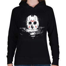 PRINTFASHION Jason Voorhes 3 - Női kapucnis pulóver - Fekete női pulóver, kardigán