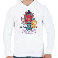 PRINTFASHION Játékok harca - Férfi kapucnis pulóver - Fehér