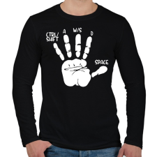 PRINTFASHION Játékos kéz - Férfi hosszú ujjú póló - Fekete férfi póló