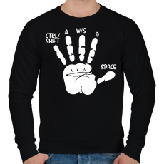PRINTFASHION Játékos kéz - Férfi pulóver - Fekete