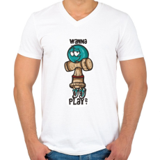PRINTFASHION Játsszunk? - Férfi V-nyakú póló - Fehér