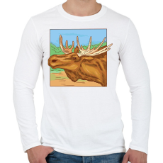 PRINTFASHION Jávorszarvas - Férfi hosszú ujjú póló - Fehér