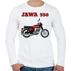 PRINTFASHION Jawa 350 - Férfi hosszú ujjú póló - Fehér