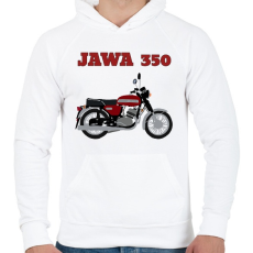PRINTFASHION Jawa 350 - Férfi kapucnis pulóver - Fehér